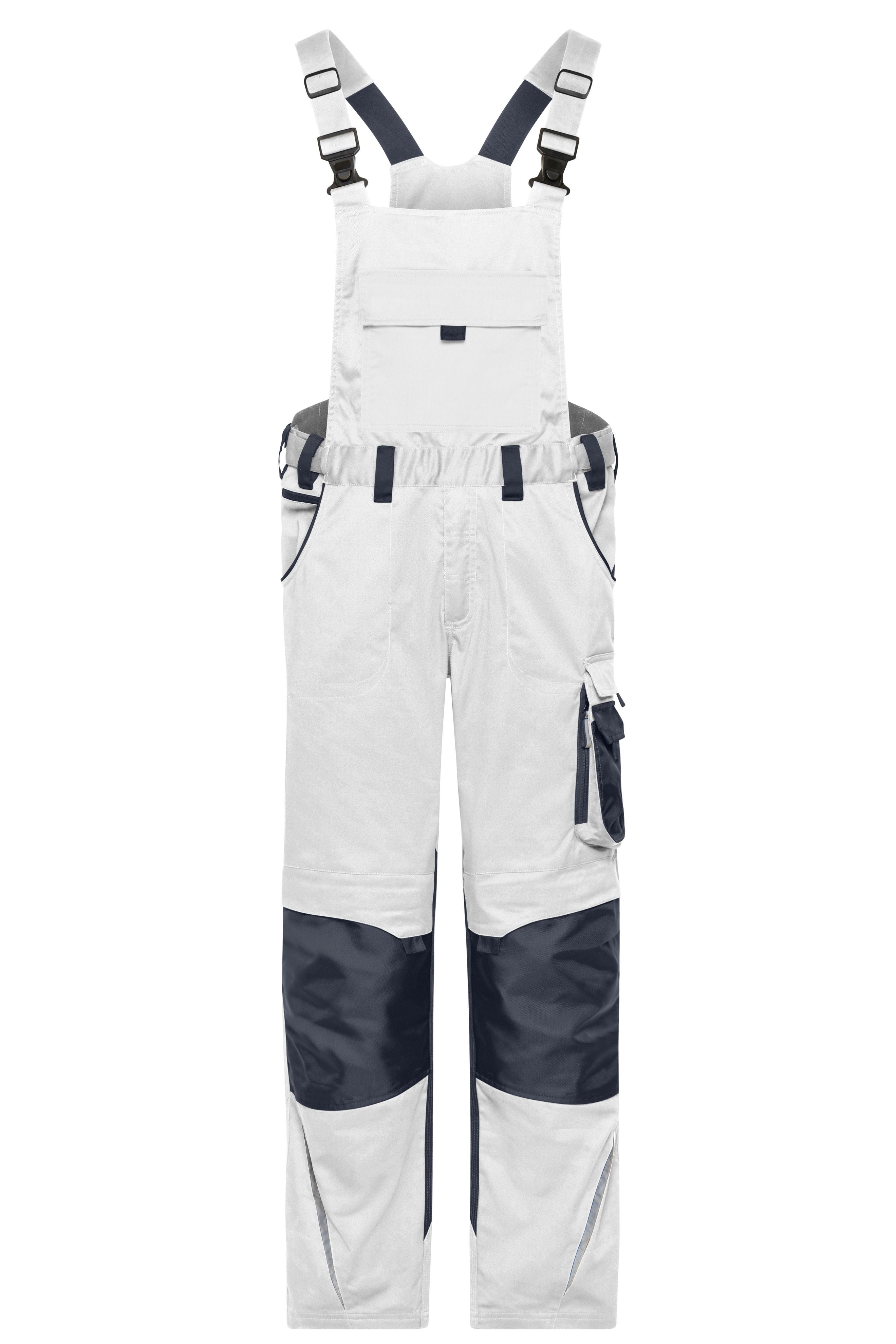 James & Nicholson Workwear Latzhose Cordura white/carbon