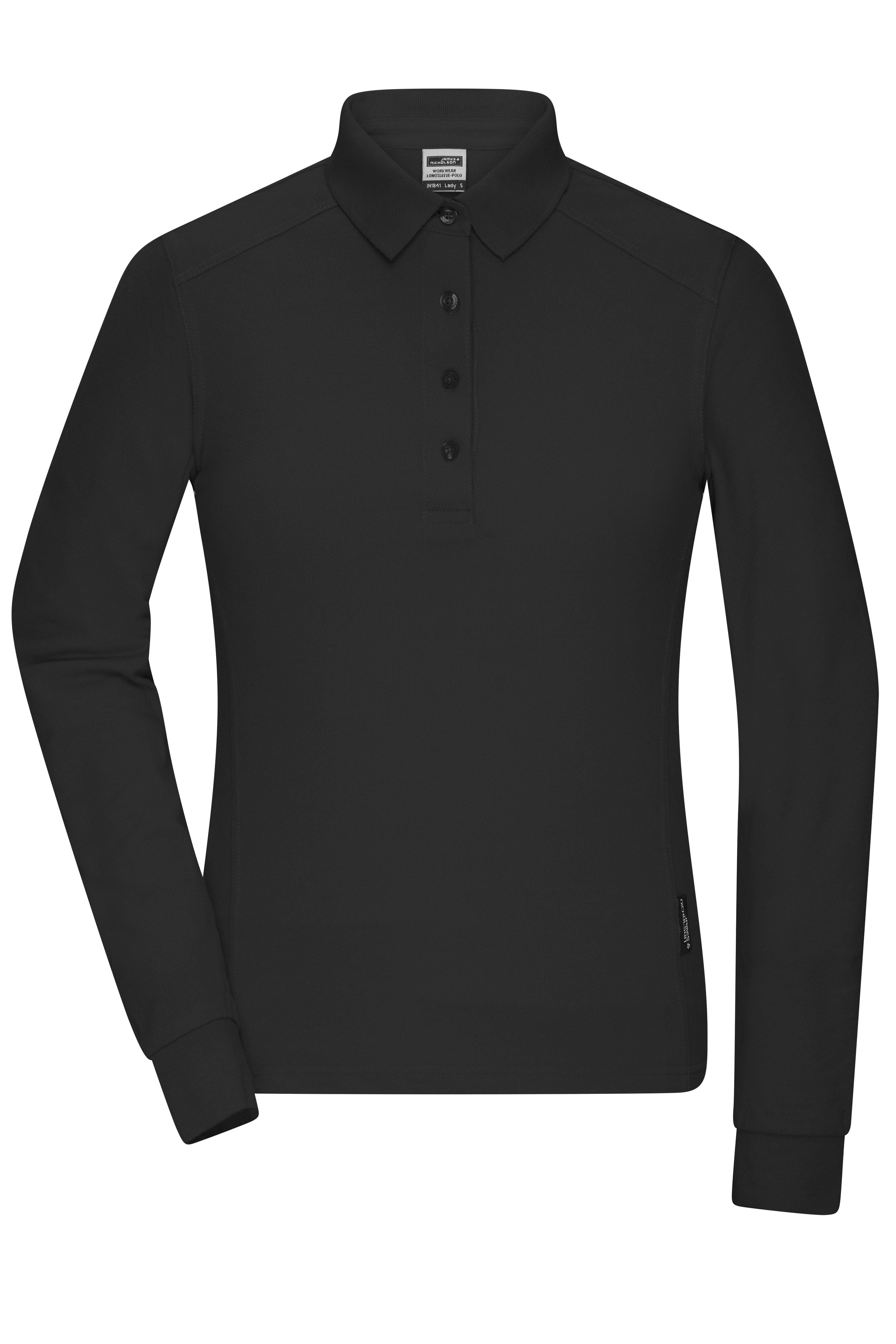 James & Nicholson Strapazierfähiges Damen Langarmpolo black