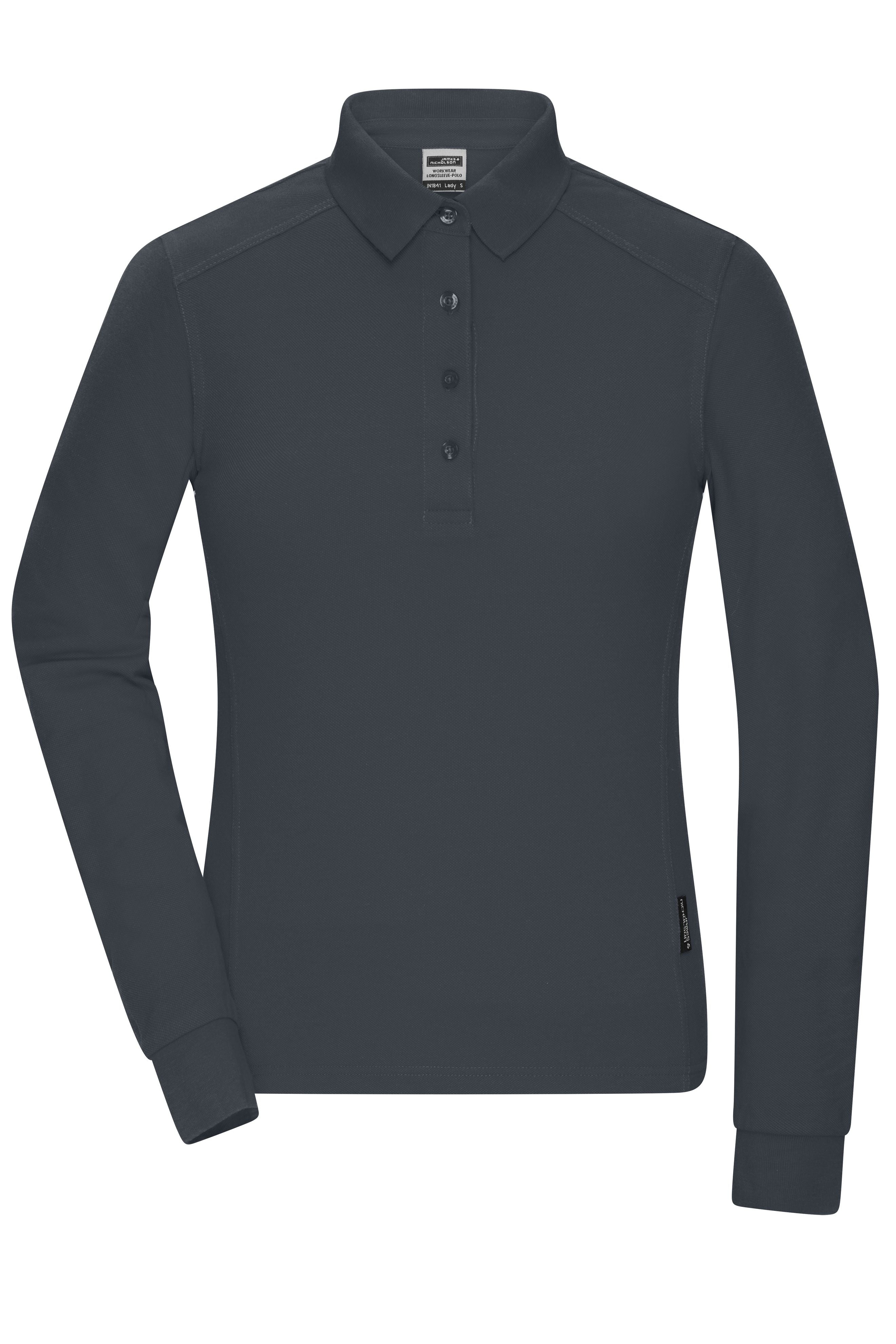James & Nicholson Strapazierfähiges Damen Langarmpolo carbon