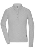 James & Nicholson Strapazierfähiges Damen Langarmpolo grey-heather