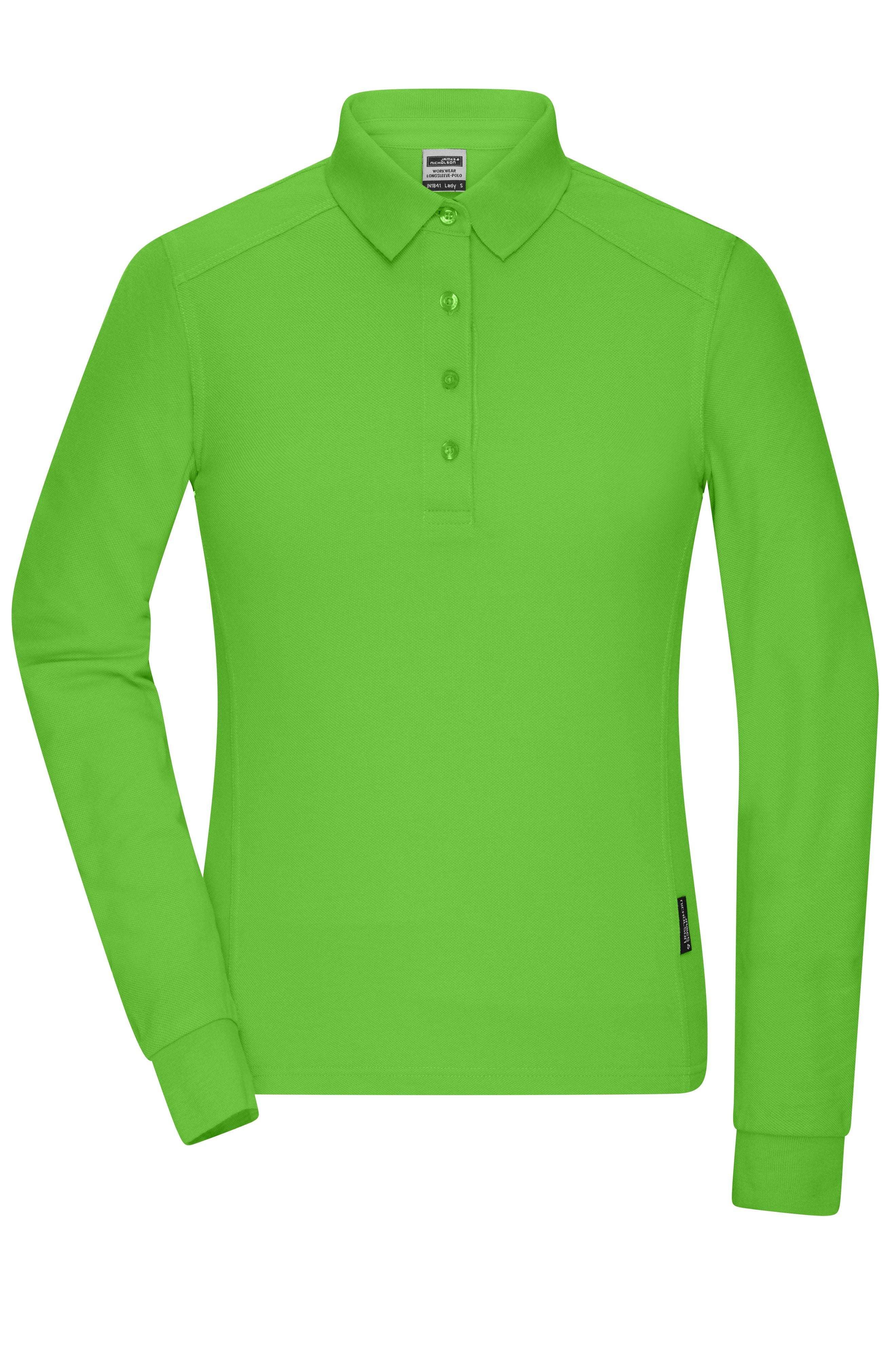 James & Nicholson Strapazierfähiges Damen Langarmpolo lime-green