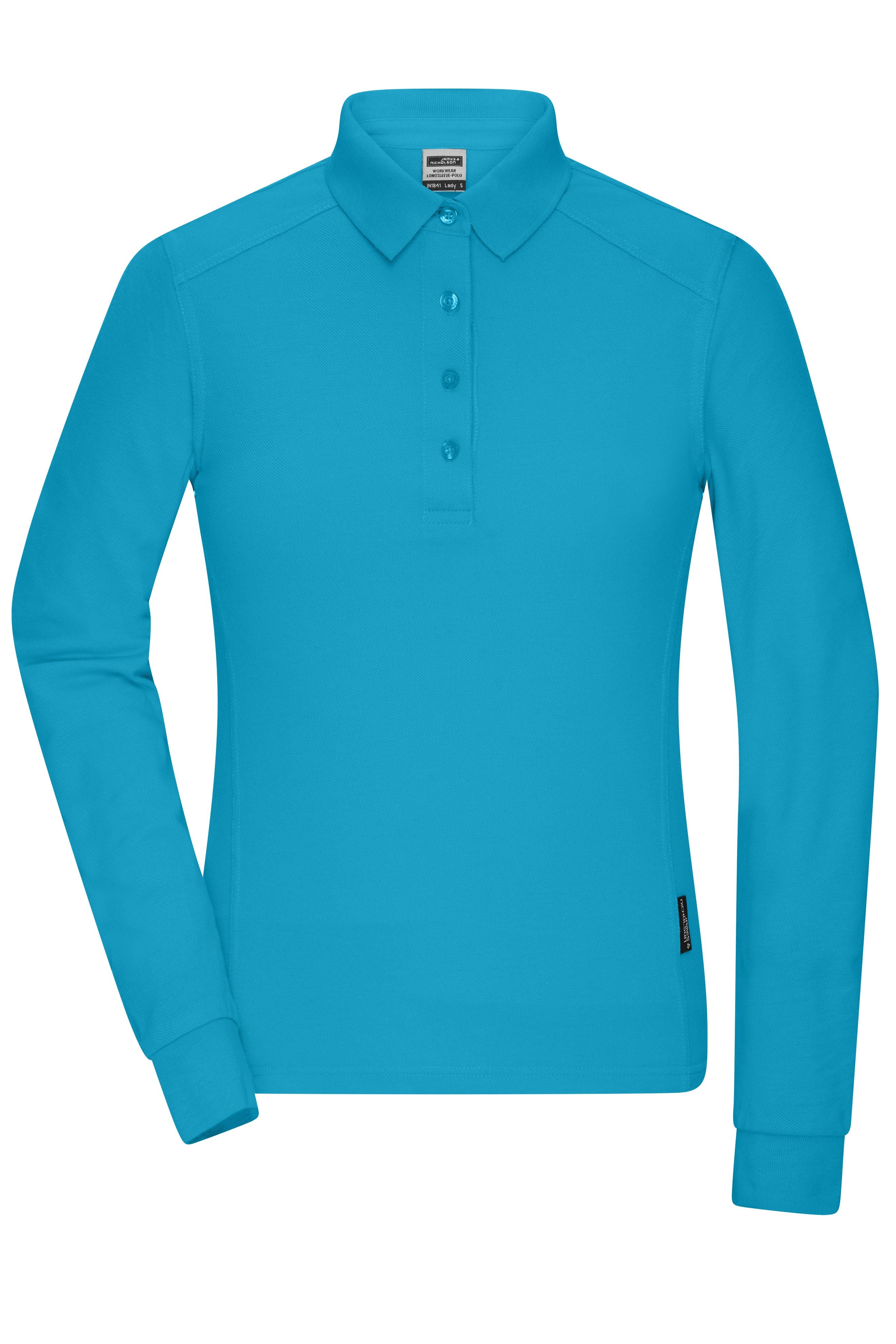James & Nicholson Strapazierfähiges Damen Langarmpolo turquoise