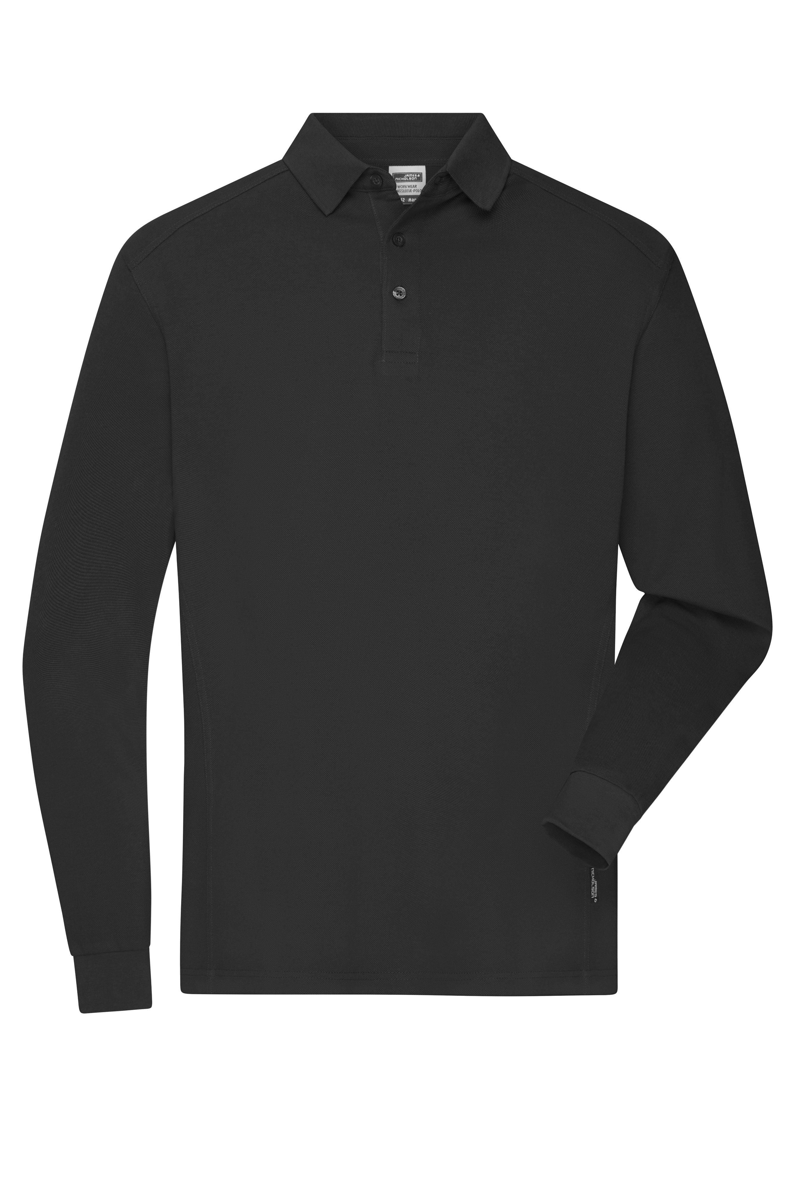 James & Nicholson Strapazierfähiges Herren Langarmpolo black