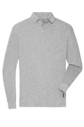 James & Nicholson Strapazierfähiges Herren Langarmpolo grey-heather