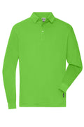 James & Nicholson Strapazierfähiges Herren Langarmpolo lime-green