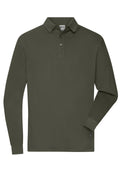 James & Nicholson Strapazierfähiges Herren Langarmpolo olive