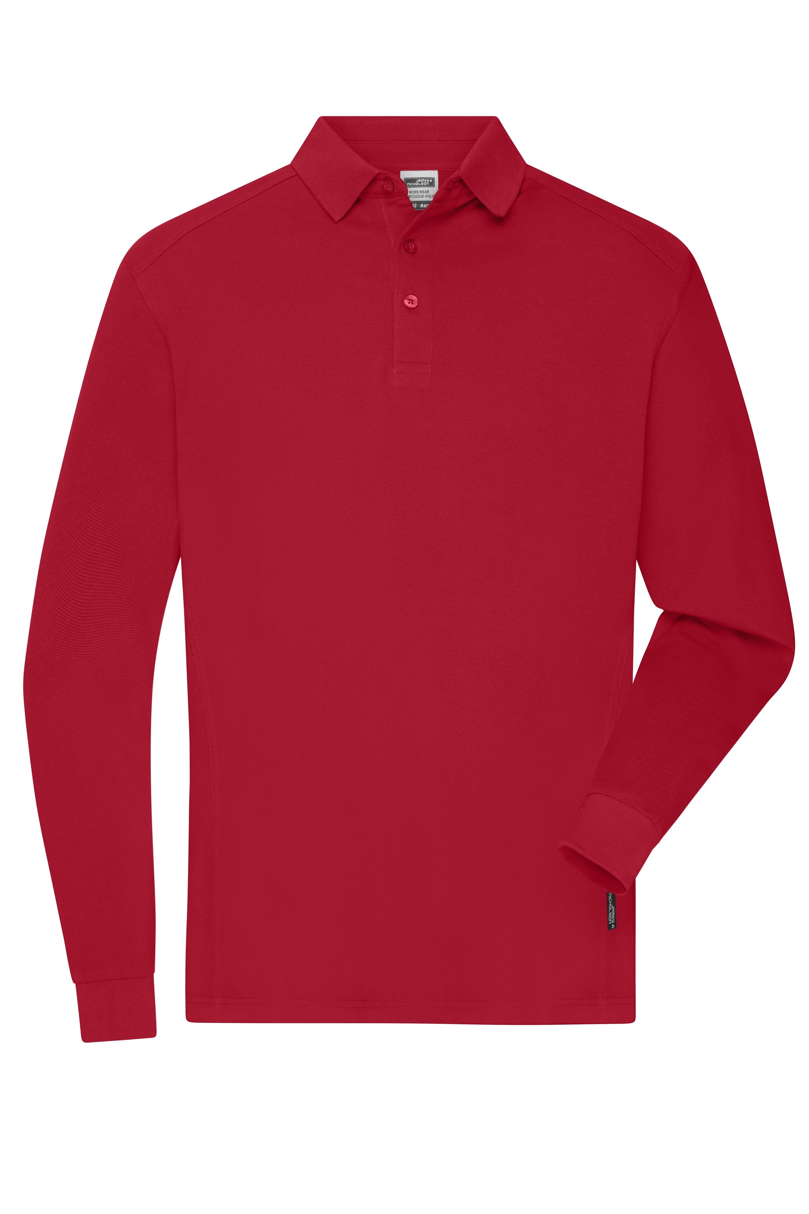 James & Nicholson Strapazierfähiges Herren Langarmpolo red