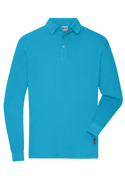 James & Nicholson Strapazierfähiges Herren Langarmpolo turquoise