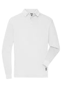 James & Nicholson Strapazierfähiges Herren Langarmpolo white