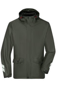 James & Nicholson Unisex Regenjacke zum Überziehen olive