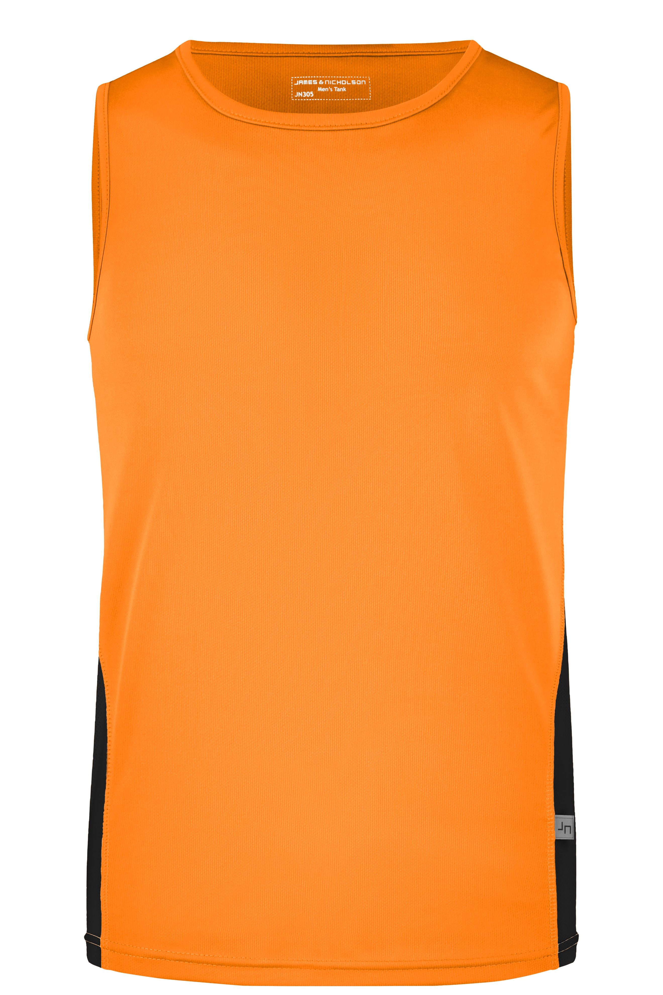 James & Nicholson Herren Lauftop Topcool orange/black