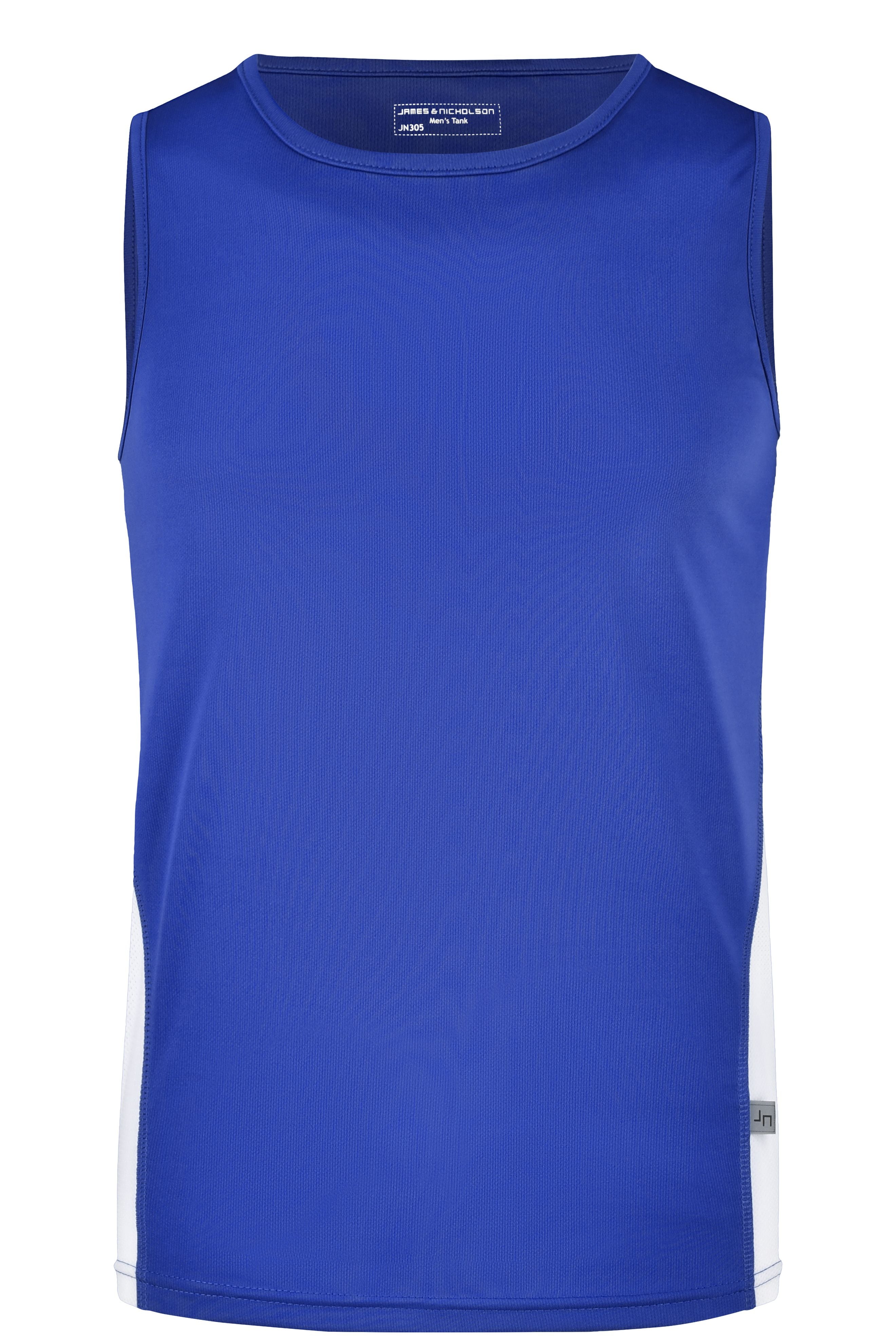 James & Nicholson Herren Lauftop Topcool royal/white