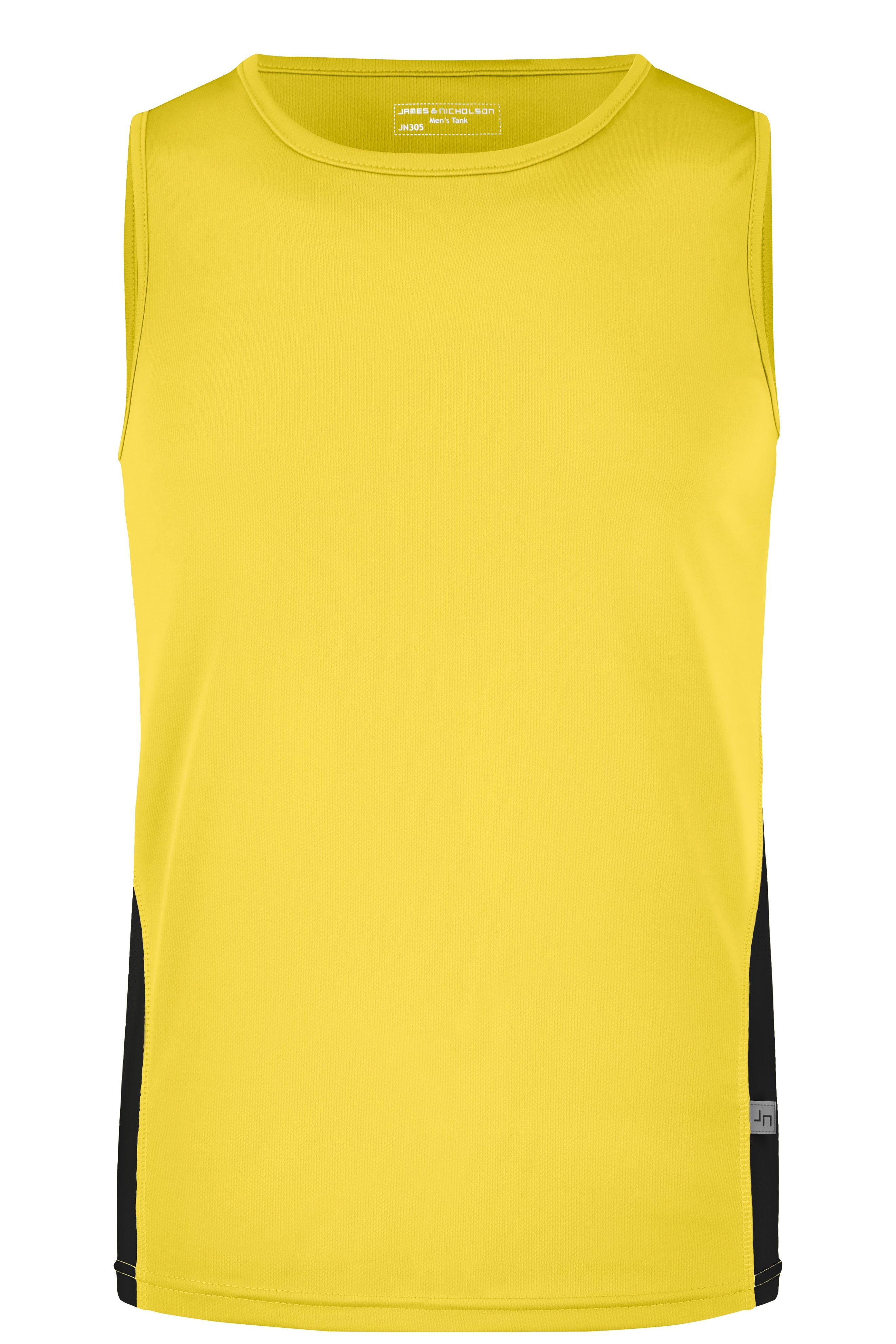 James & Nicholson Herren Lauftop Topcool yellow/black