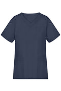 James & Nicholson Klassischer Damen Schlupfkasack mit V-Ausschnitt navy