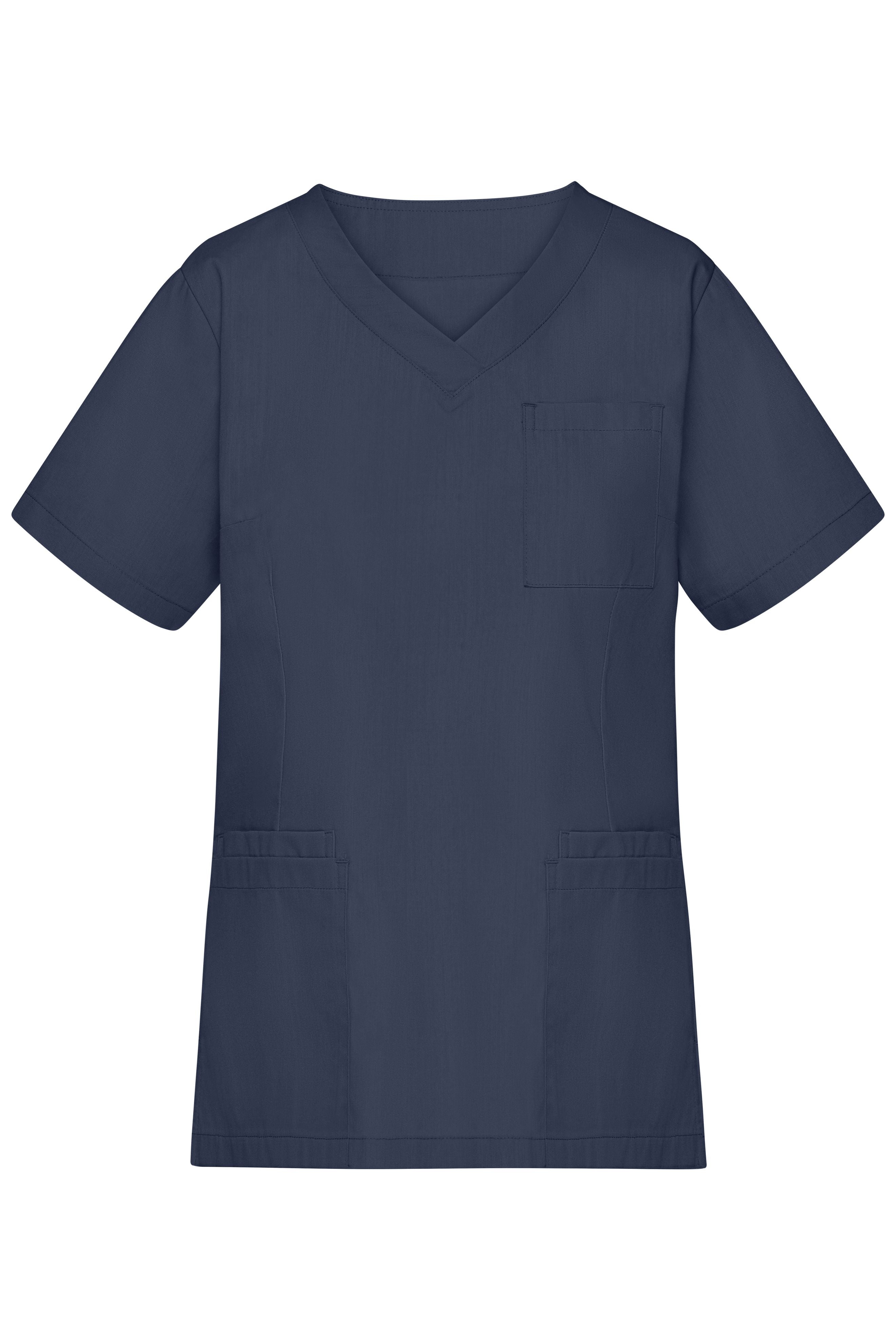 James & Nicholson Klassischer Damen Schlupfkasack mit V-Ausschnitt navy