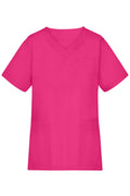 James & Nicholson Klassischer Damen Schlupfkasack mit V-Ausschnitt pink