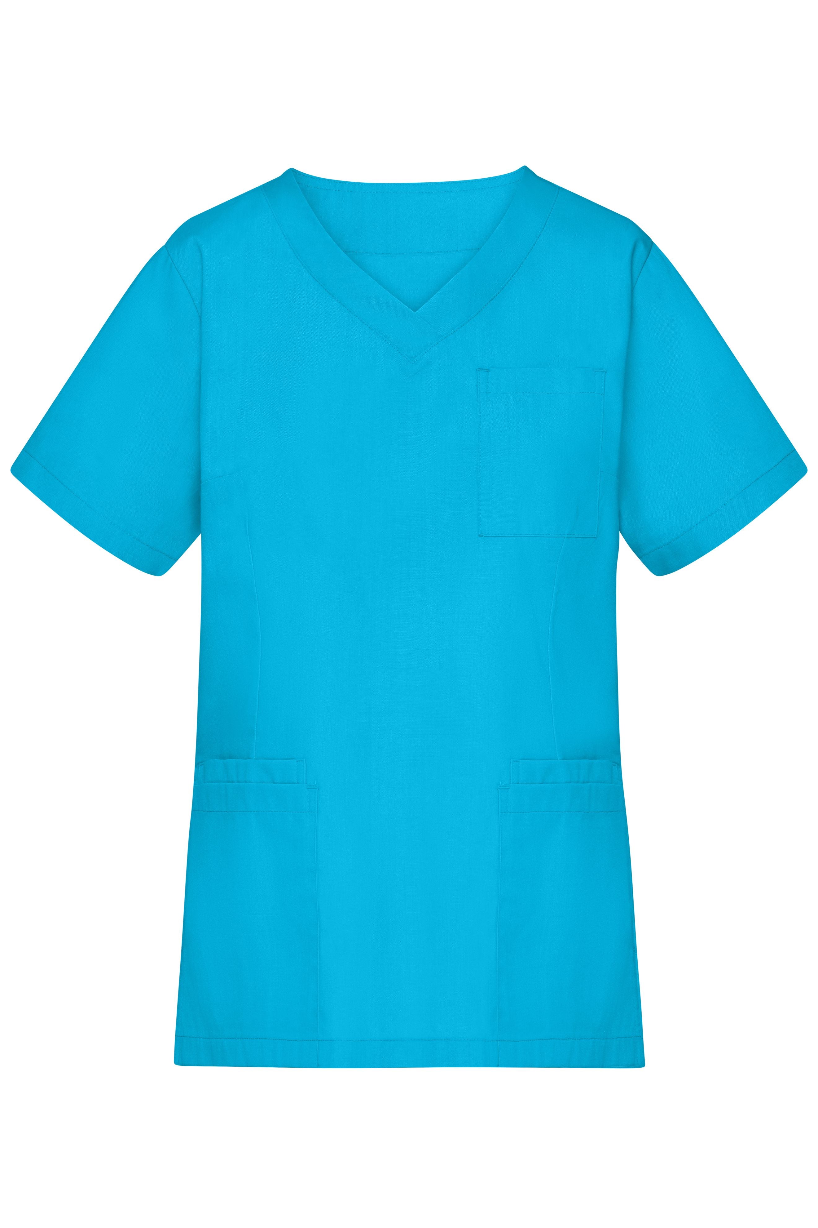 James & Nicholson Klassischer Damen Schlupfkasack mit V-Ausschnitt turquoise