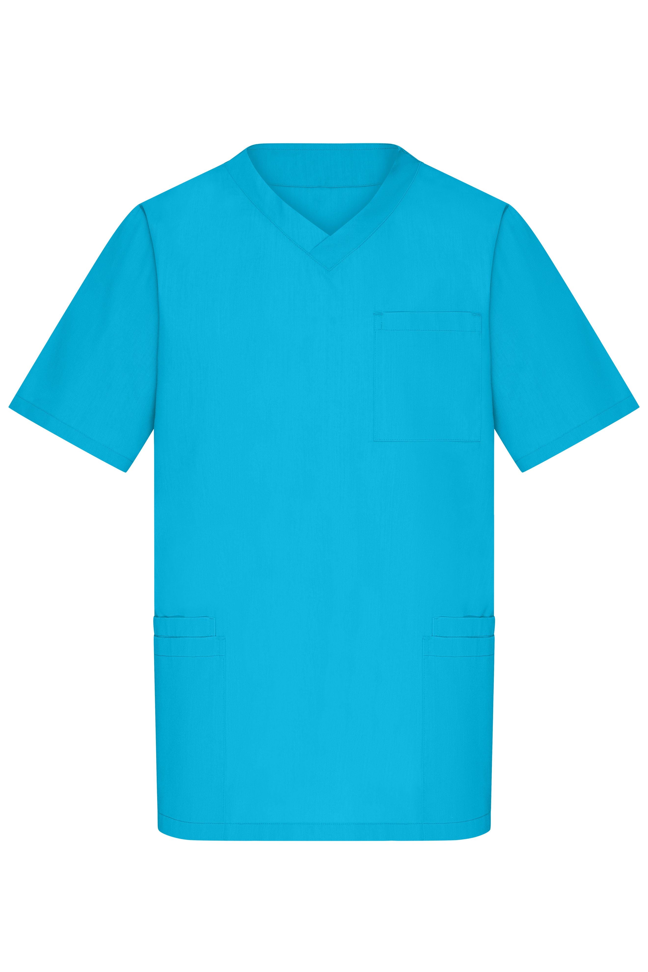 James & Nicholson Klassischer Herren Schlupfkasack mit V-Ausschnitt turquoise