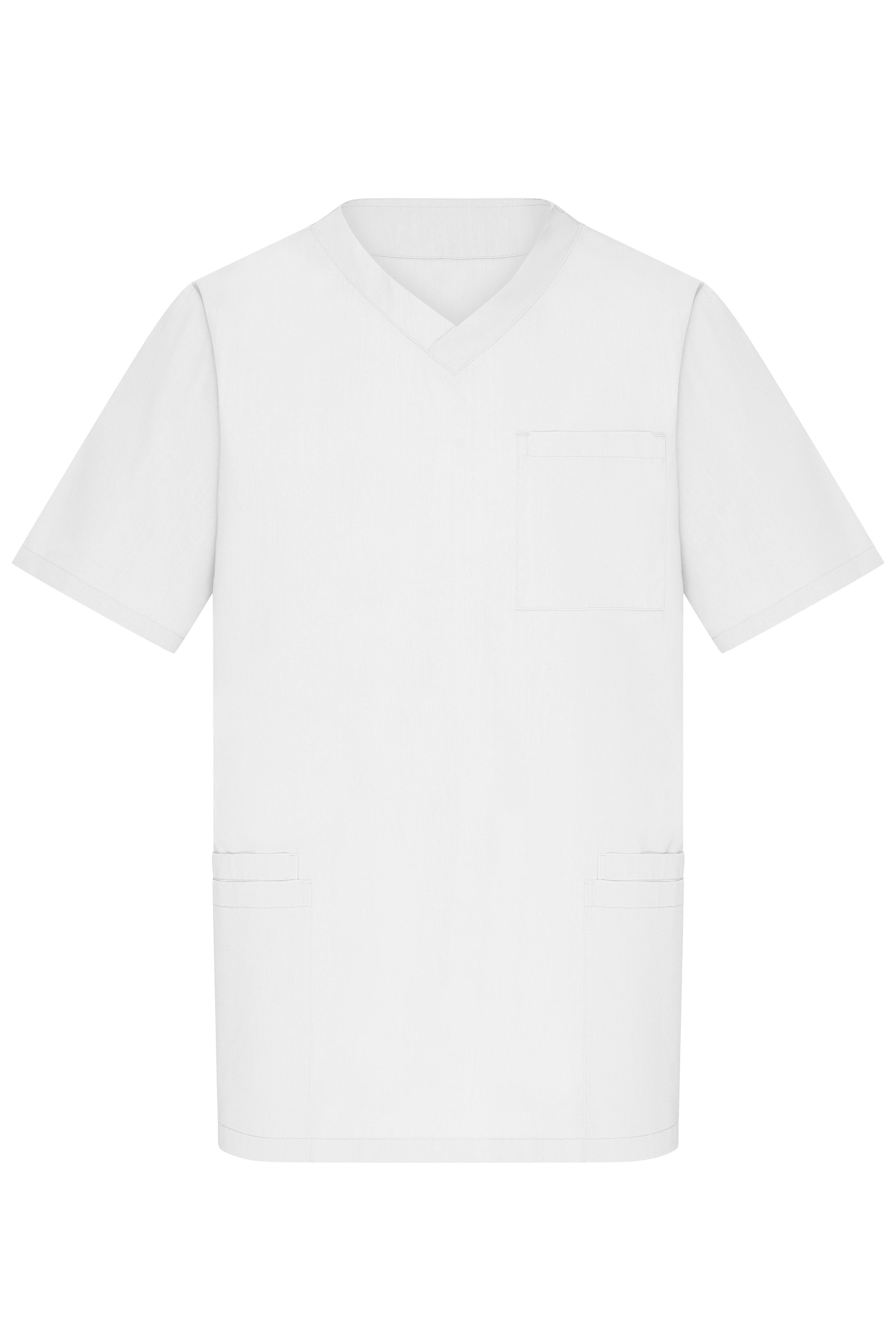 James & Nicholson Klassischer Herren Schlupfkasack mit V-Ausschnitt white