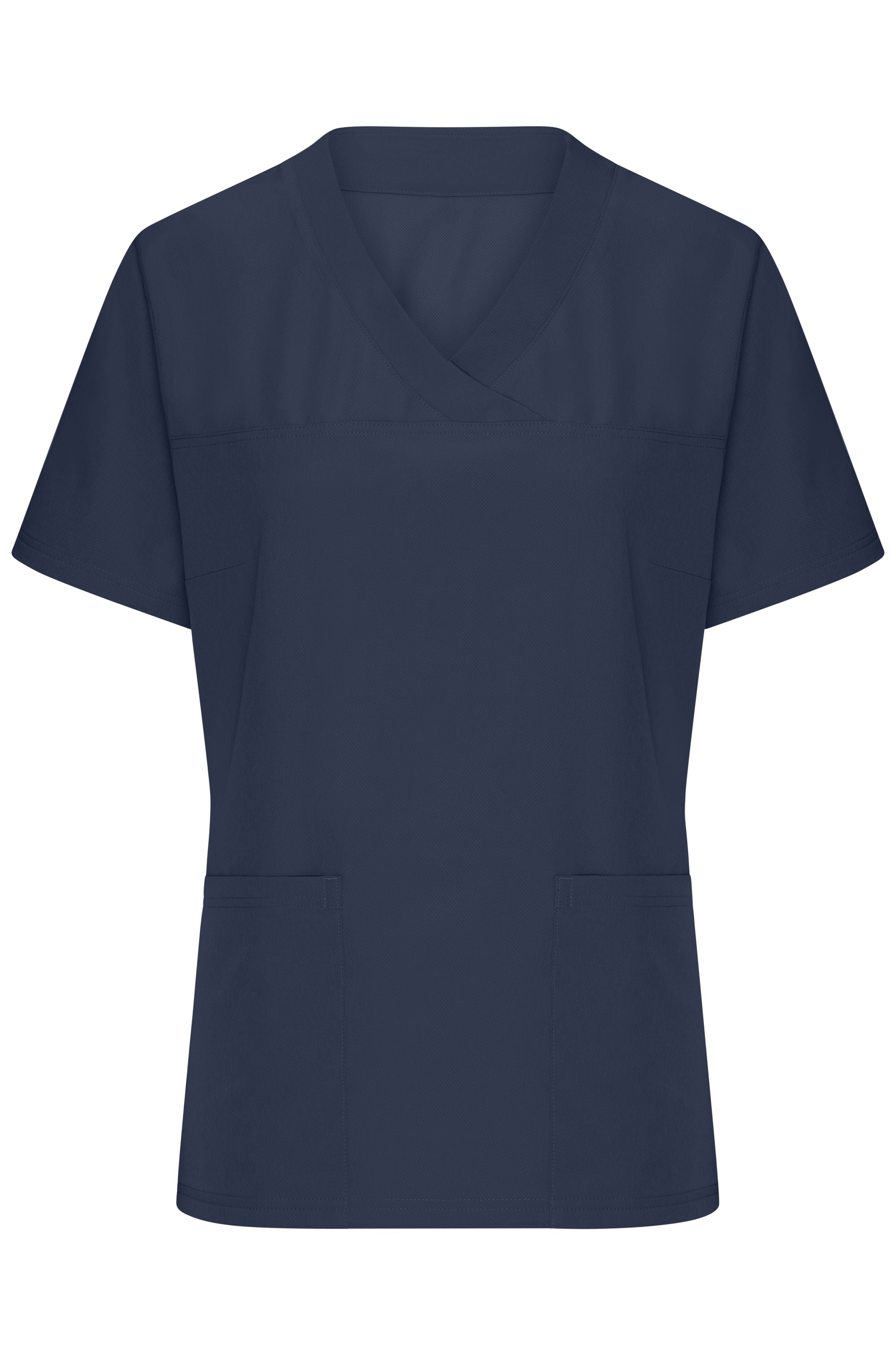 James & Nicholson Elastischer Damen Kasack mit V-Ausschnitt navy