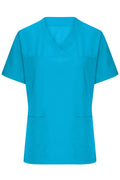 James & Nicholson Elastischer Damen Kasack mit V-Ausschnitt turquoise