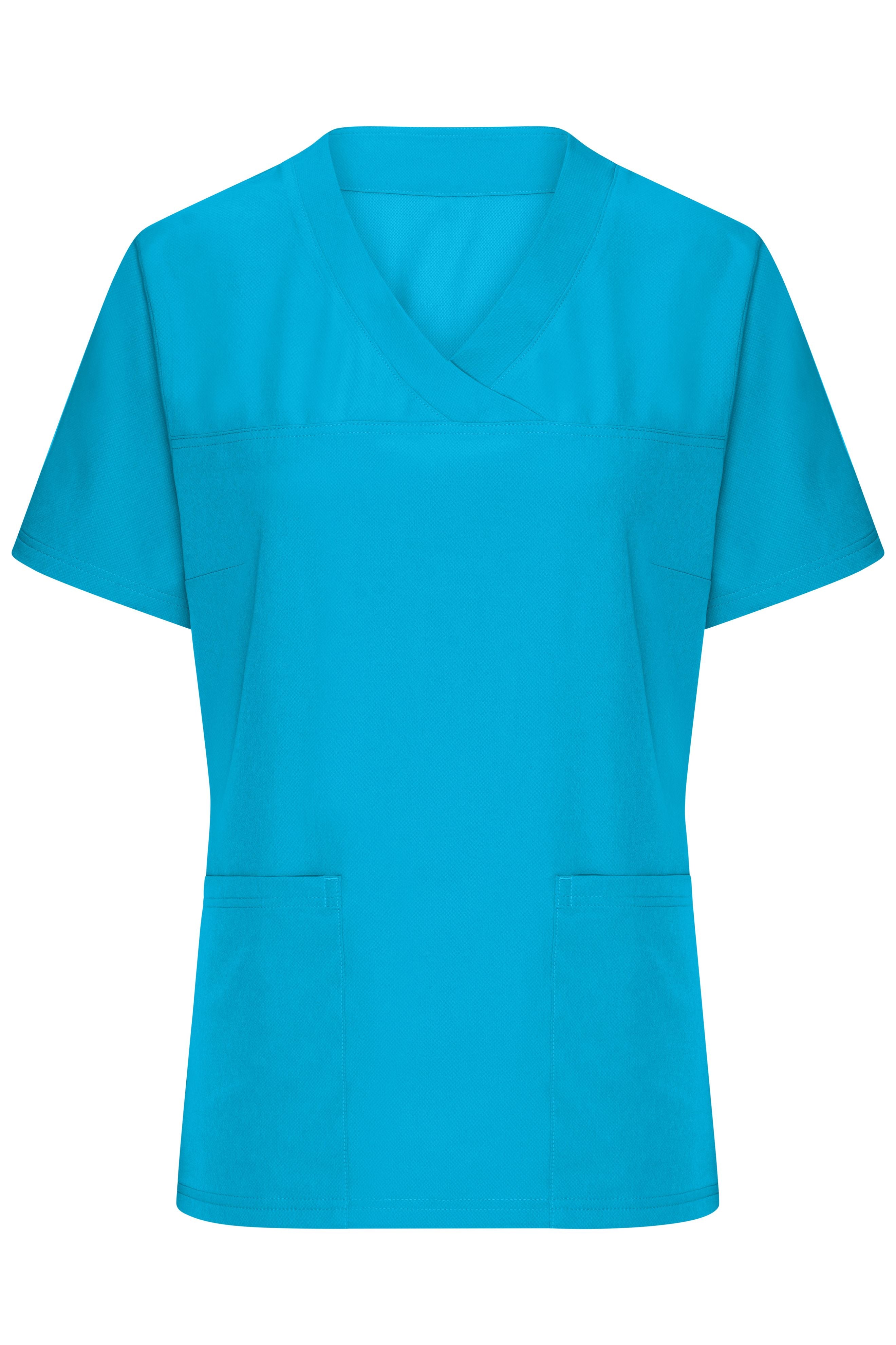 James & Nicholson Elastischer Damen Kasack mit V-Ausschnitt turquoise