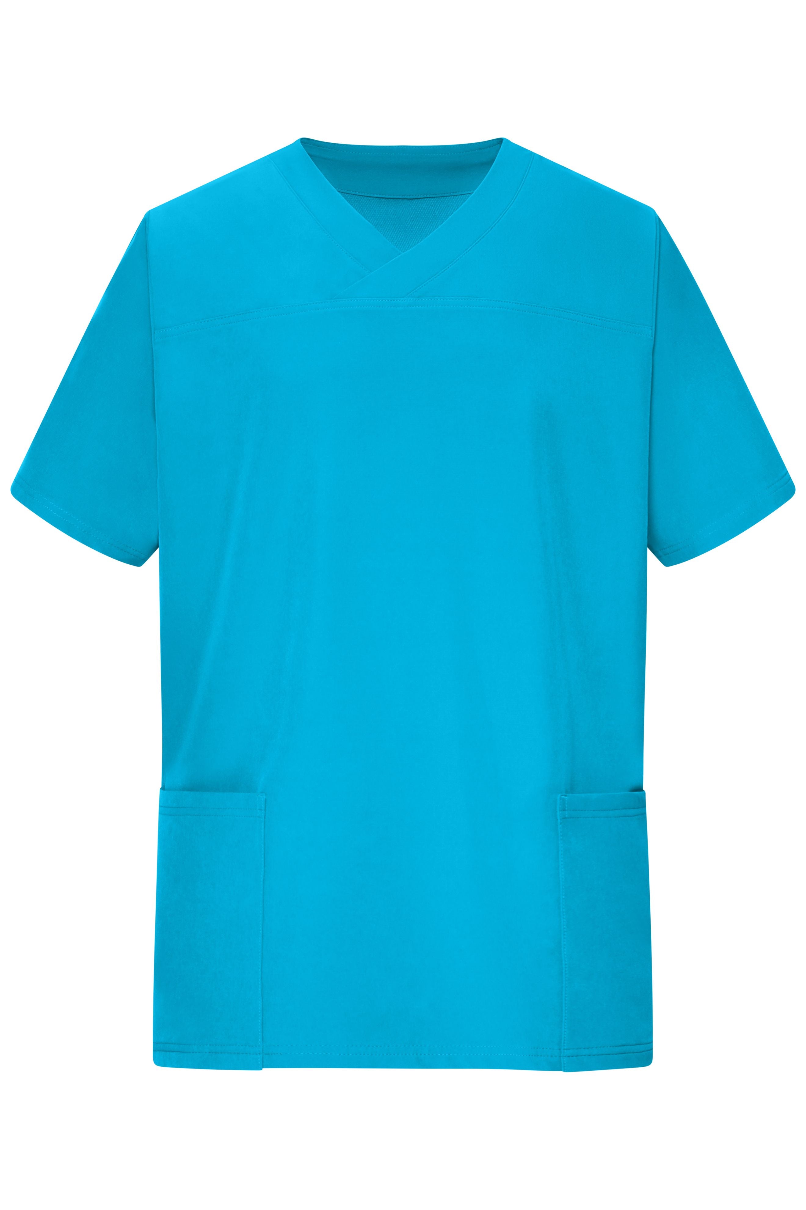 James & Nicholson Elastischer Herren Kasack mit V-Ausschnitt turquoise