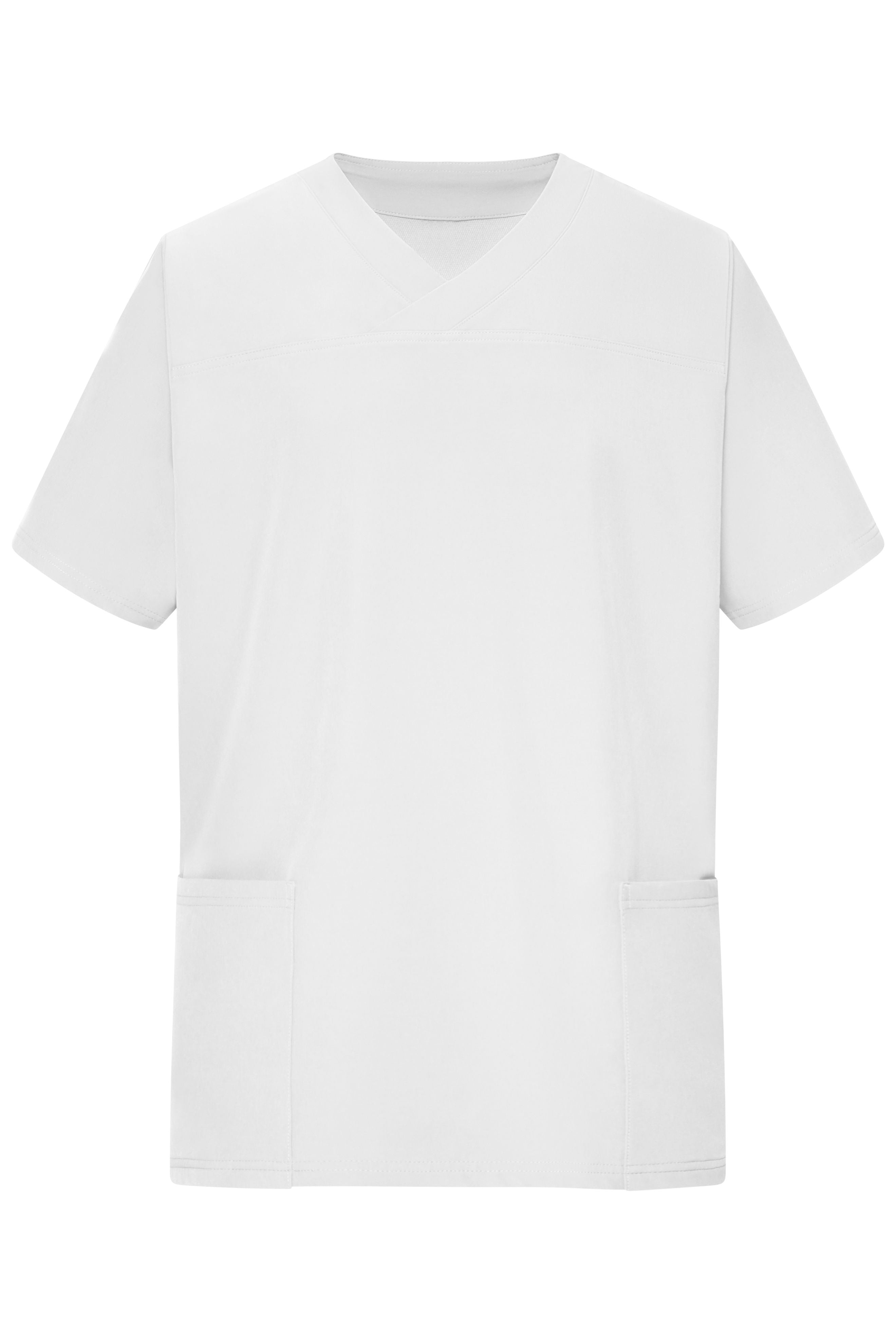 James & Nicholson Elastischer Herren Kasack mit V-Ausschnitt white