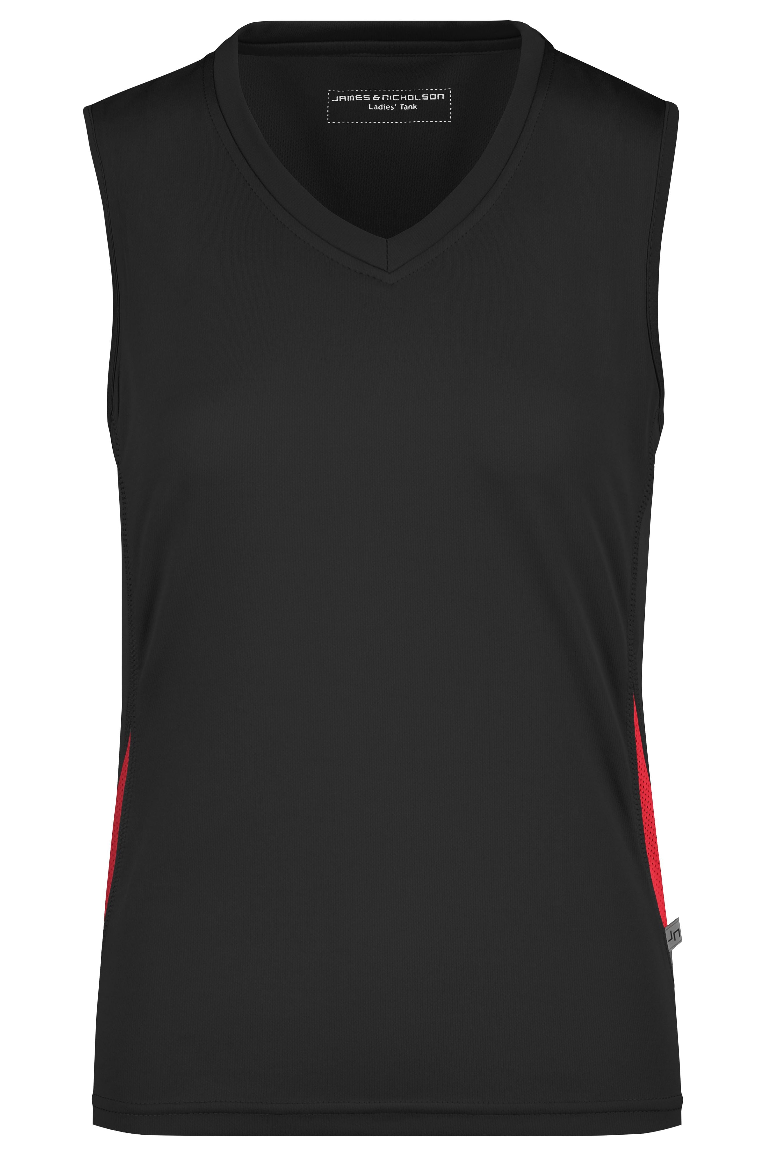 James & Nicholson Damen Lauftop Topcool black/red