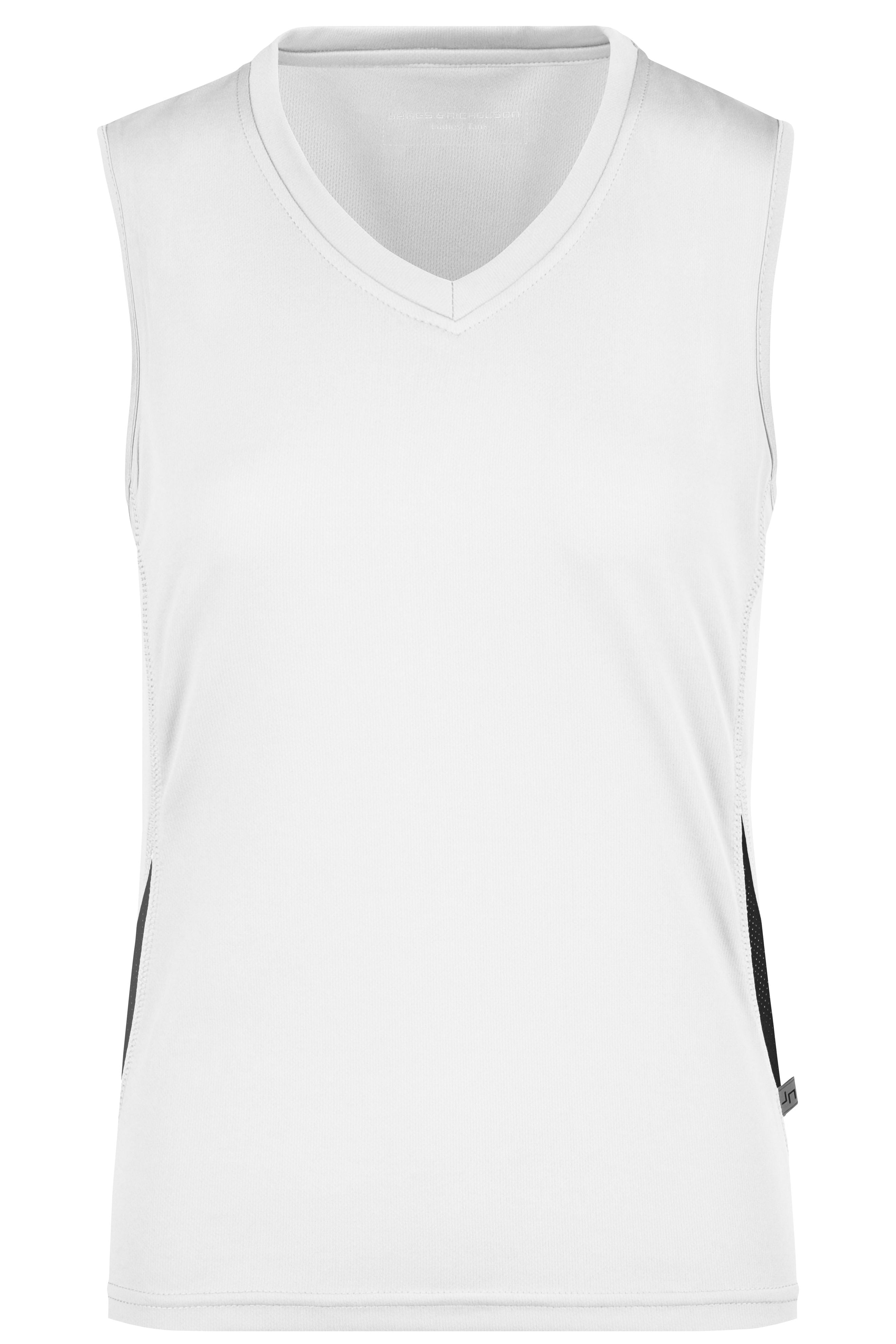 James & Nicholson Damen Lauftop Topcool white/black