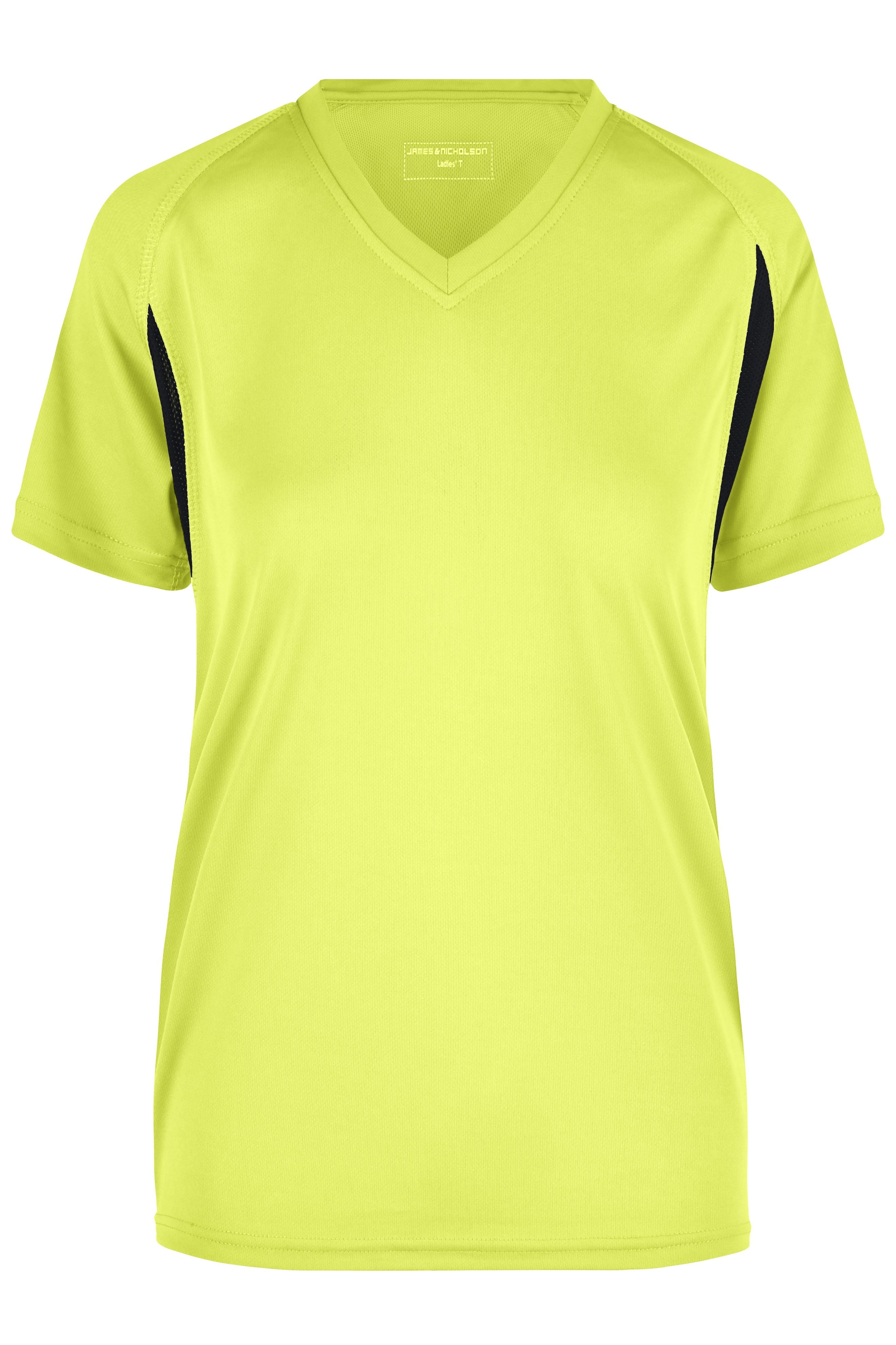 James & Nicholson Damen Laufshirt Topcool fluo-yellow/black