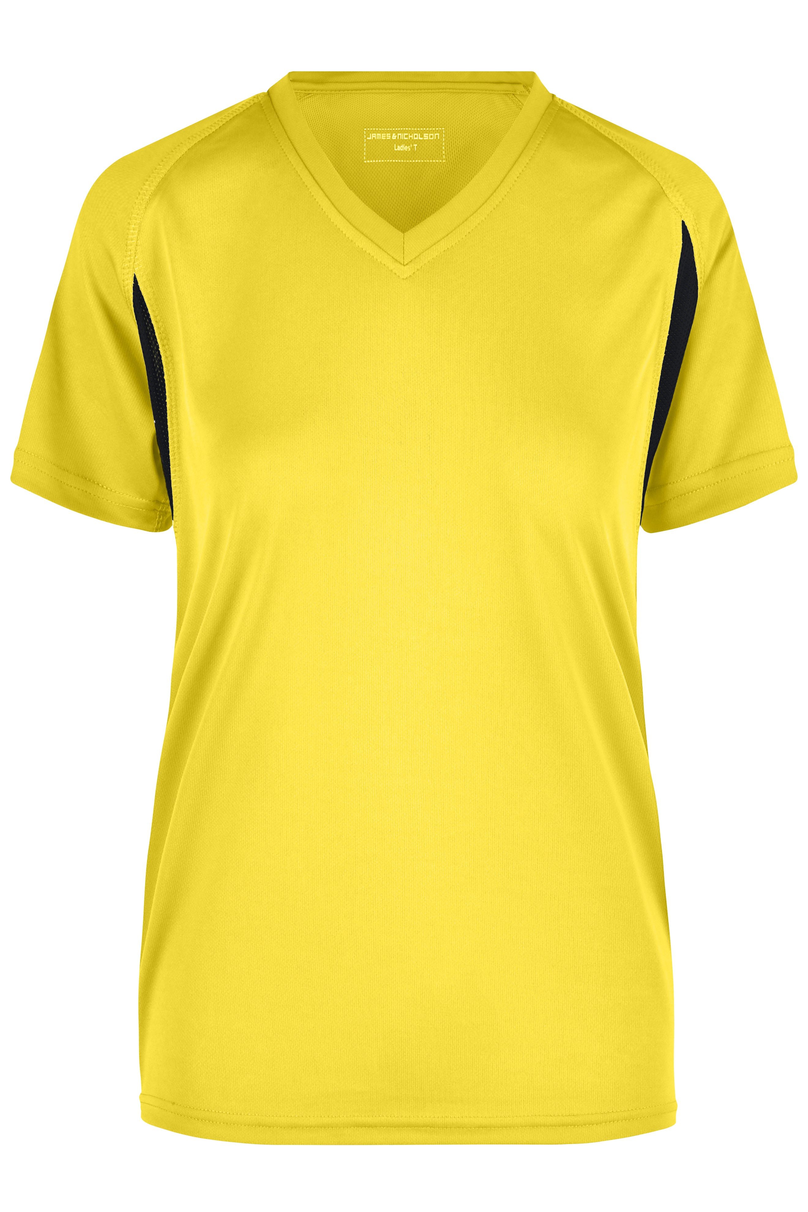 James & Nicholson Damen Laufshirt Topcool yellow/black