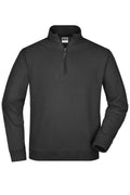 James & Nicholson Sweatshirt mit kurzem Reißverschluss black