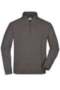 James & Nicholson Sweatshirt mit kurzem Reißverschluss carbon