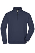 James & Nicholson Sweatshirt mit kurzem Reißverschluss navy