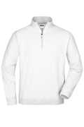 James & Nicholson Sweatshirt mit kurzem Reißverschluss white