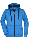 James & Nicholson Sportliche Damen Sweatjacke azur/navy