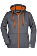 James & Nicholson Sportliche Damen Sweatjacke carbon/orange