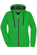 James & Nicholson Sportliche Damen Sweatjacke fern-green/graphite
