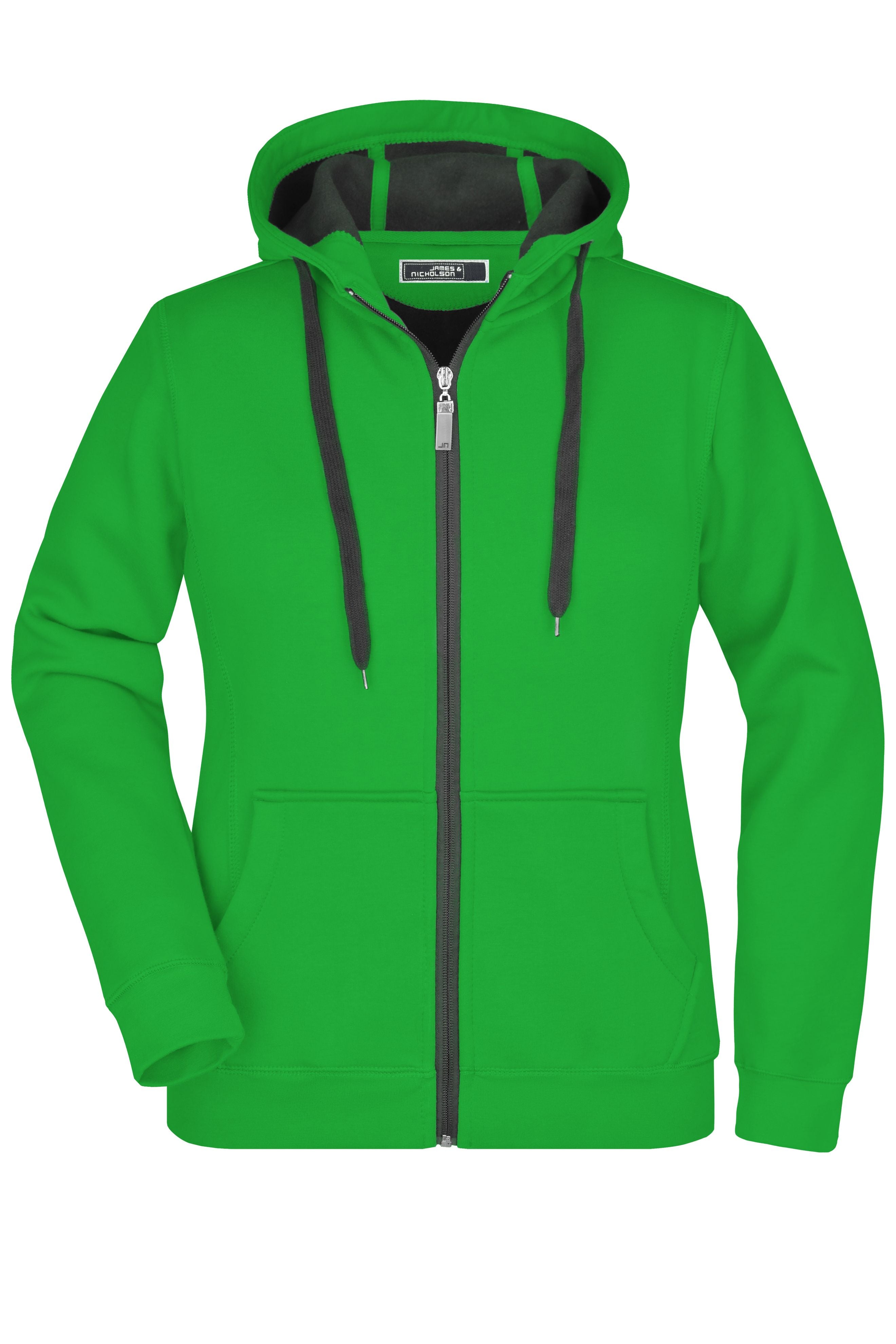 James & Nicholson Sportliche Damen Sweatjacke fern-green/graphite