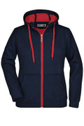 James & Nicholson Sportliche Damen Sweatjacke navy/red