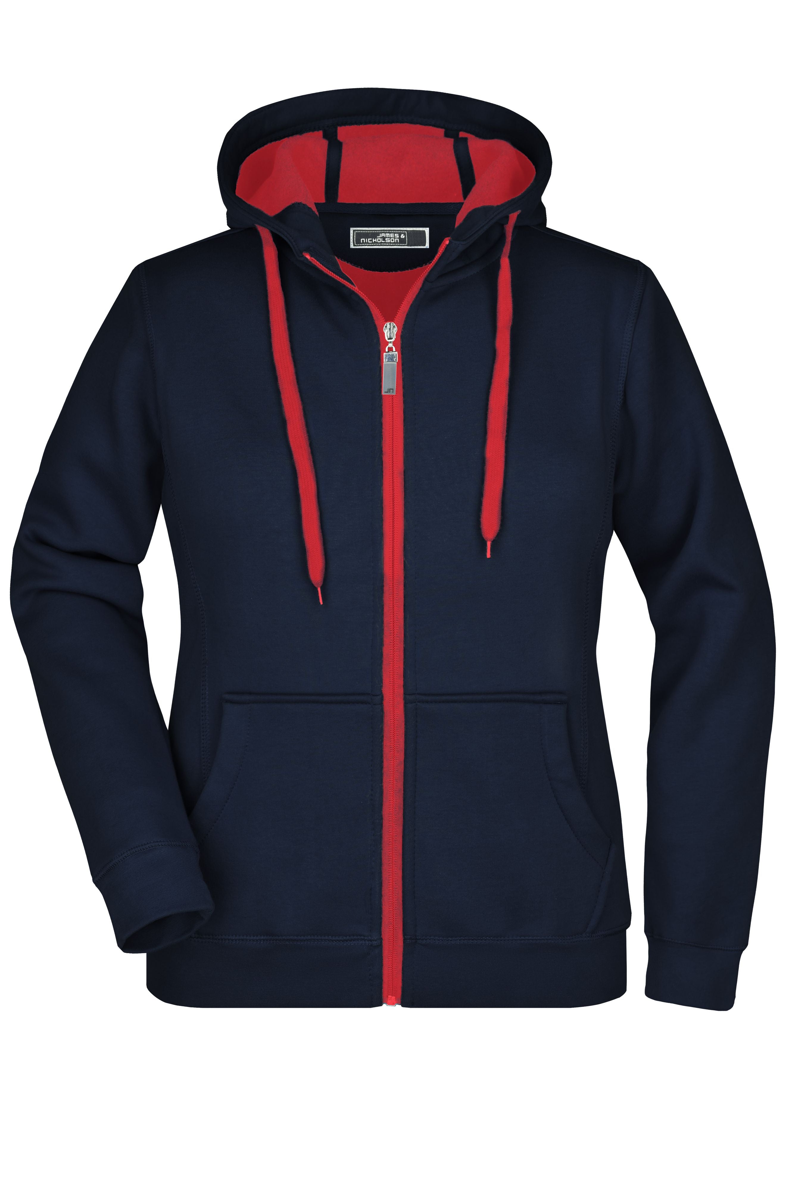James & Nicholson Sportliche Damen Sweatjacke navy/red