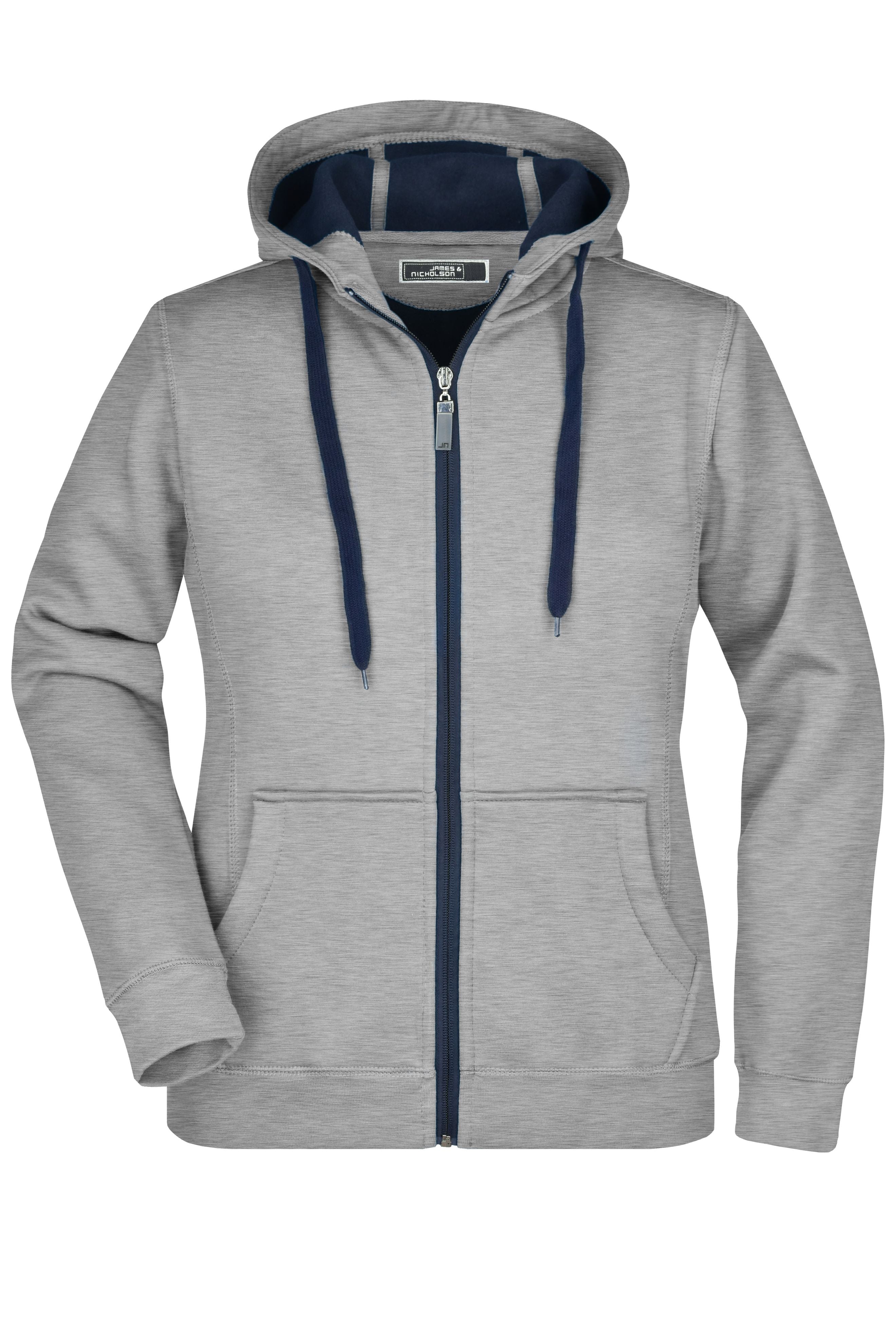 James & Nicholson Sportliche Damen Sweatjacke sports-grey/navy