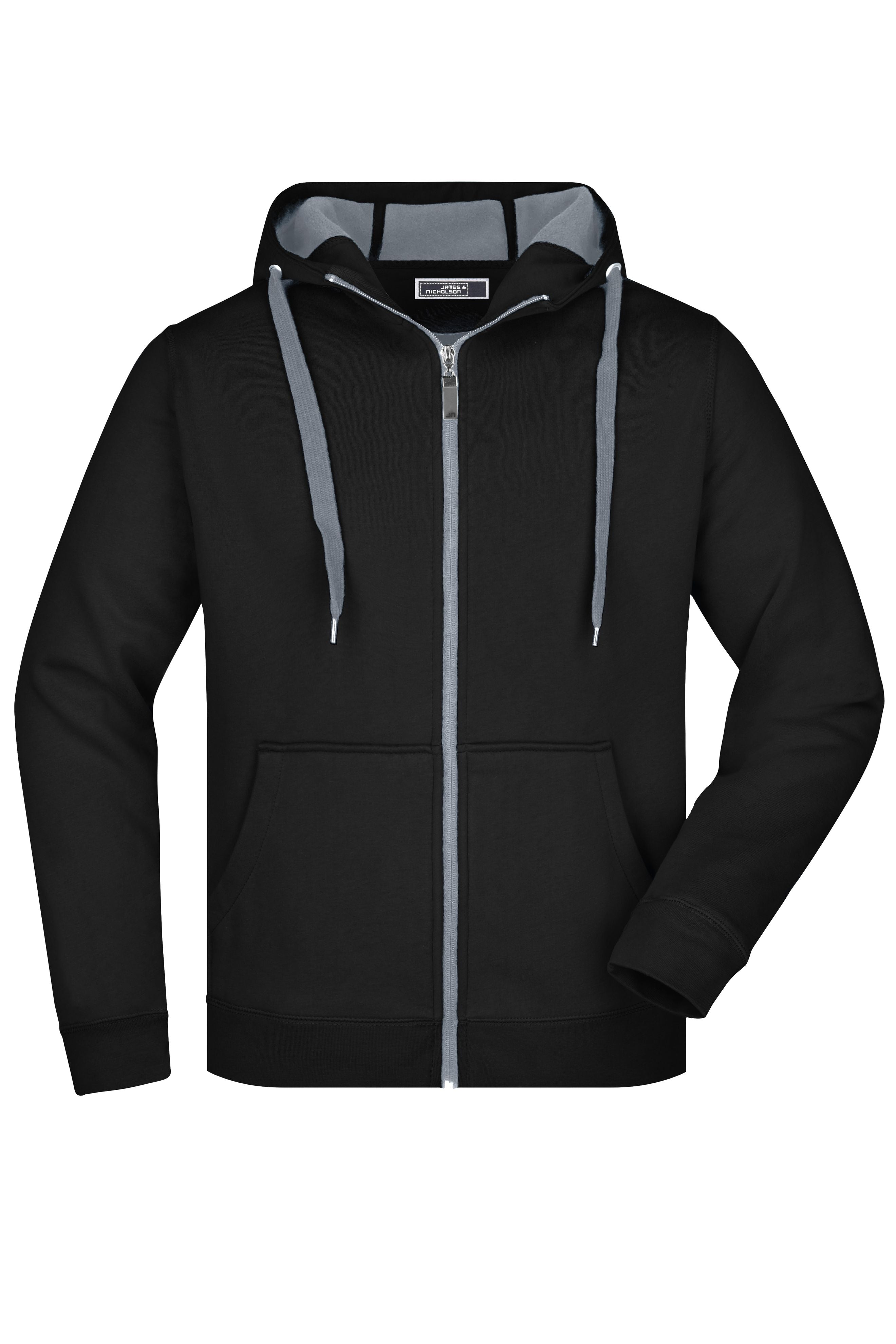 James & Nicholson Sportliche Herren Sweatjacke black/carbon