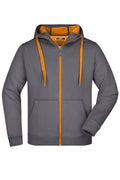 James & Nicholson Sportliche Herren Sweatjacke carbon/orange