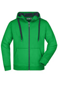 James & Nicholson Sportliche Herren Sweatjacke fern-green/graphite