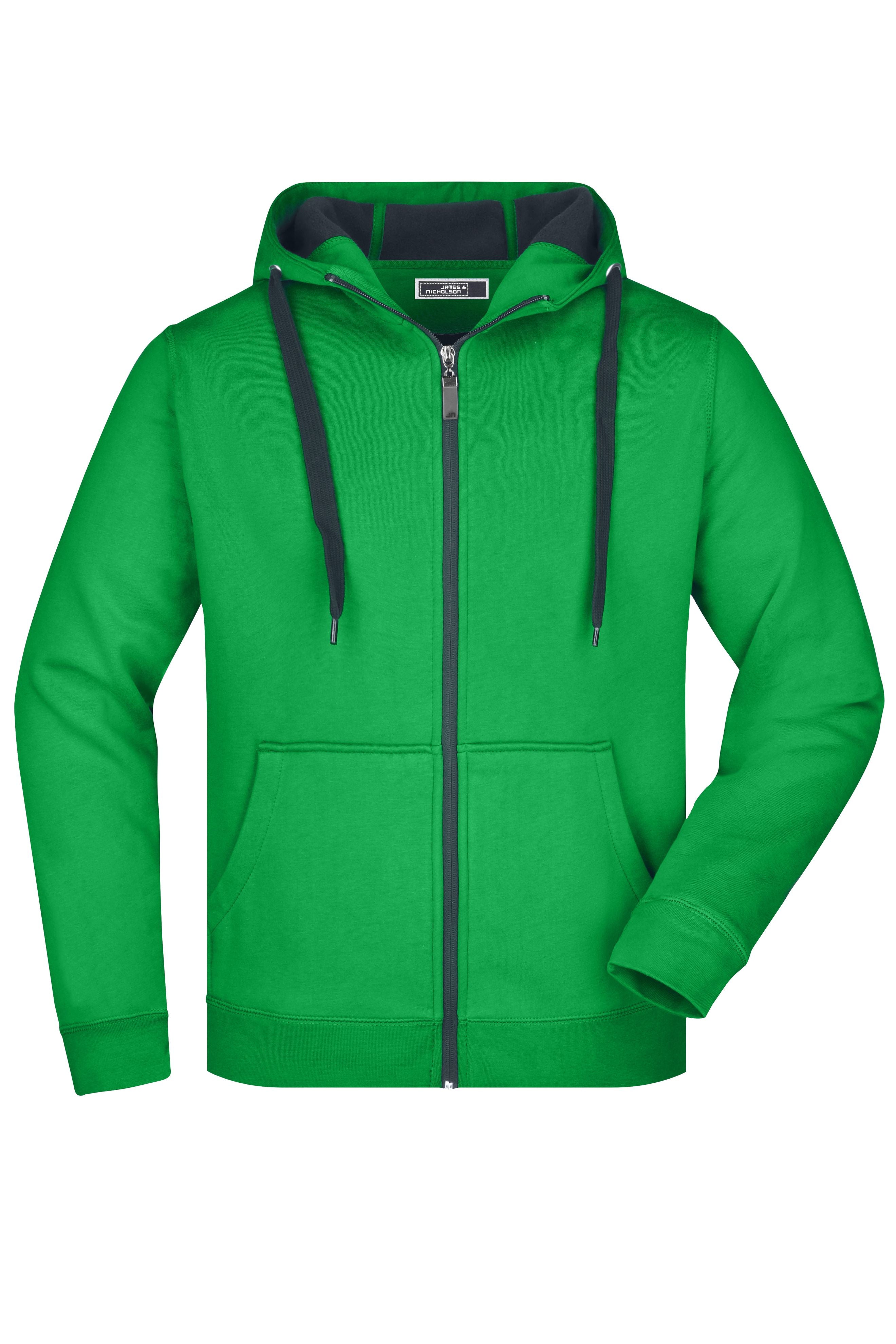 James & Nicholson Sportliche Herren Sweatjacke fern-green/graphite