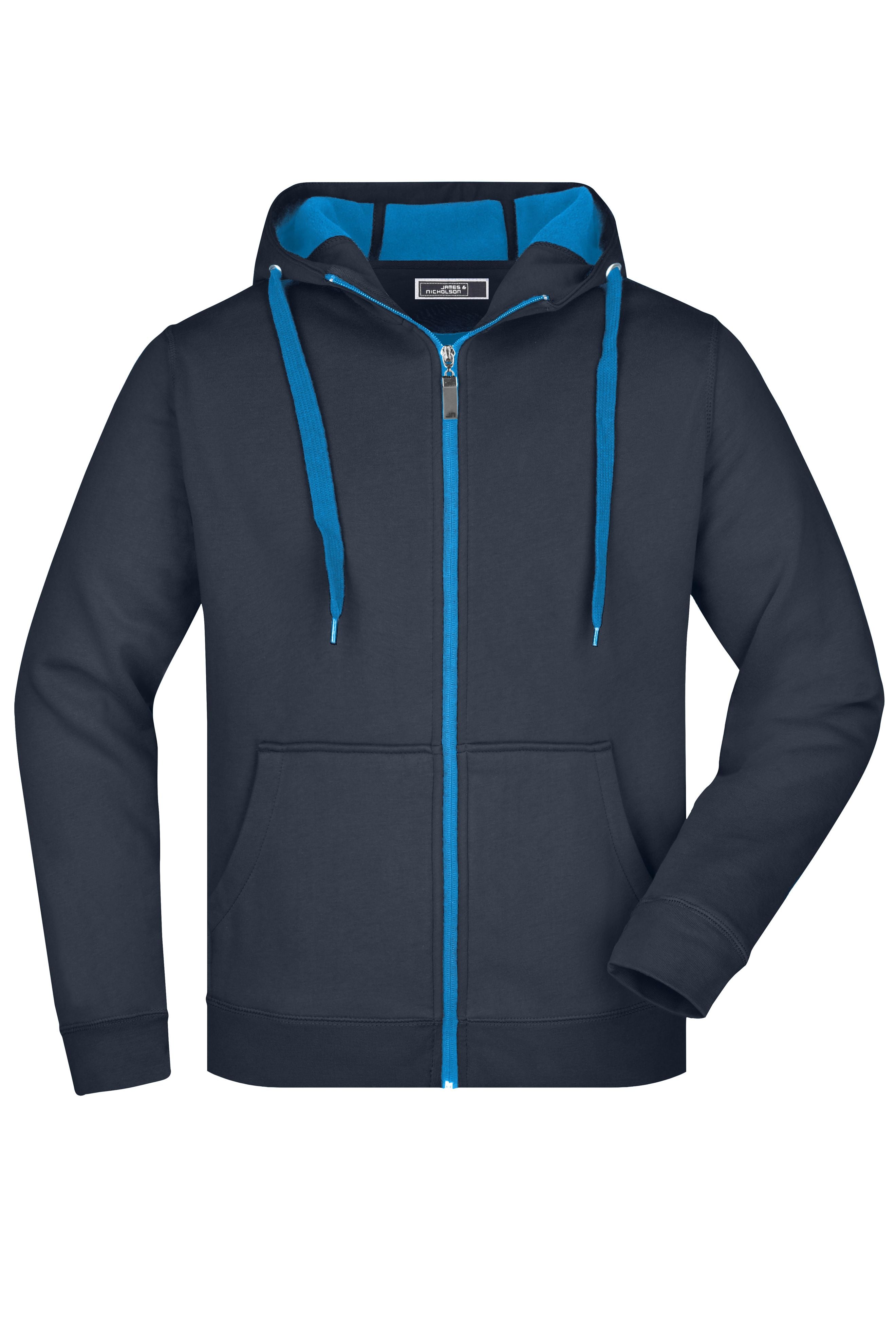 James & Nicholson Sportliche Herren Sweatjacke navy/aqua