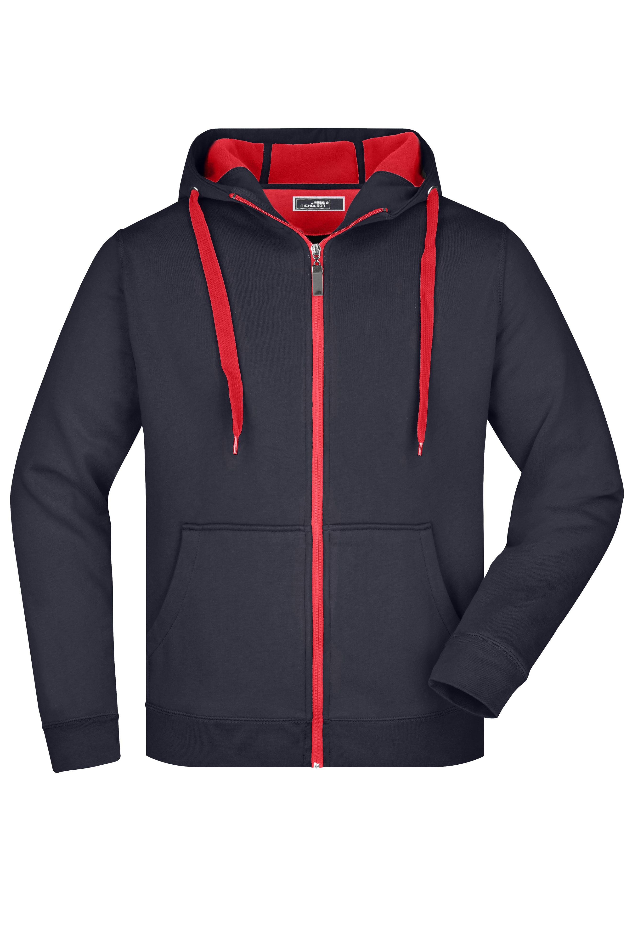 James & Nicholson Sportliche Herren Sweatjacke navy/red