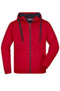 James & Nicholson Sportliche Herren Sweatjacke red/carbon